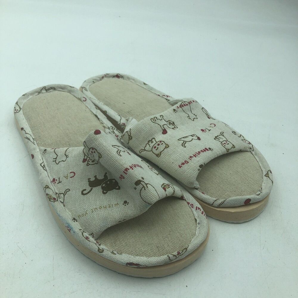 Women‘s Cat Open Toe Slippers Size M/L